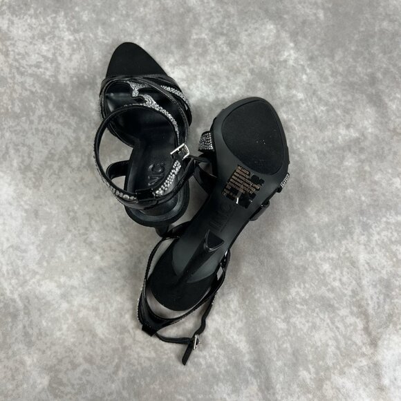 INC International Concepts Black Rhinestone Strappy Sandals – Size 8M – New - Picture 3 of 6